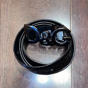 Dolce and Gabana Belt black pantent leather